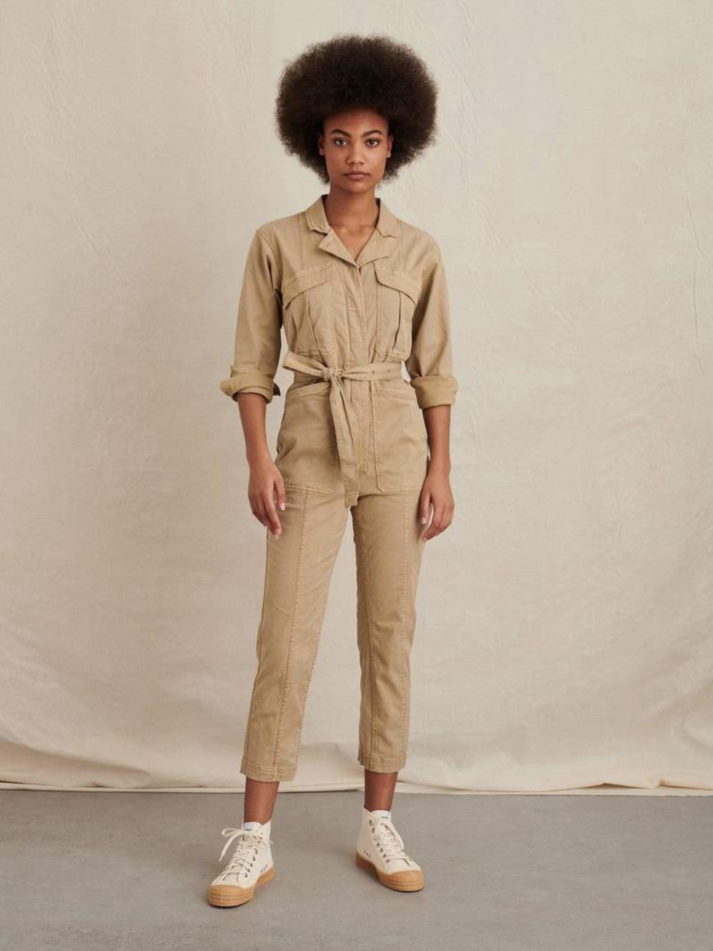 Alex Mill  EXPEDITION JUMPSUIT - WASHED KHAKI size XS no waist tie